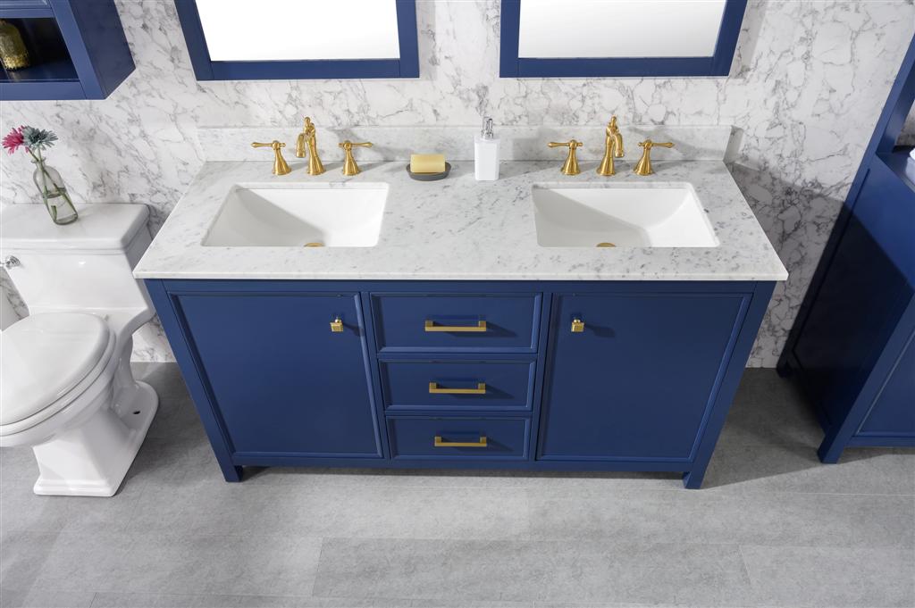 Legion Furniture 60" Double Sink Vanity Cabinet With Top - Luxe Bathroom Vanities