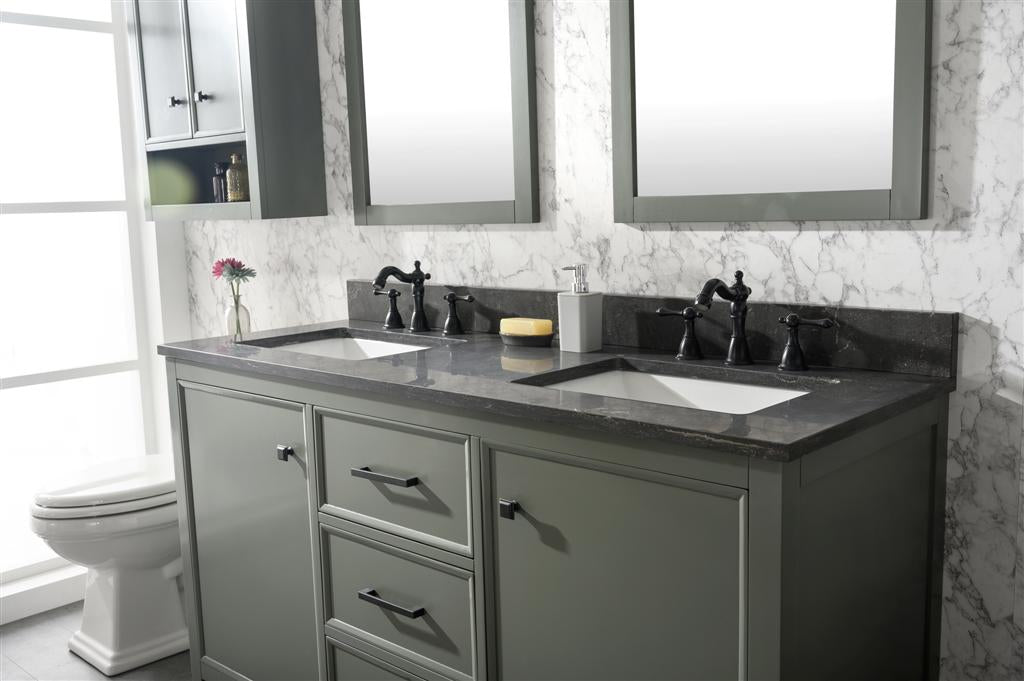Legion Furniture 60" Double Sink Vanity Cabinet With Top - Luxe Bathroom Vanities