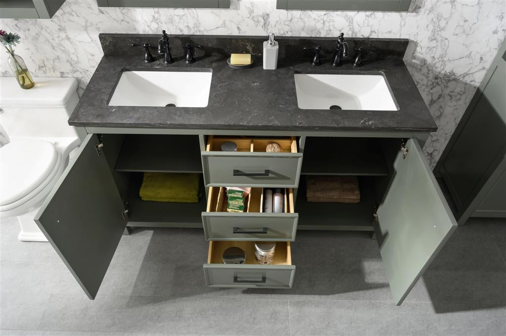Legion Furniture 60" Double Sink Vanity Cabinet With Top - Luxe Bathroom Vanities