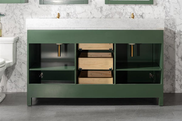 Legion Furniture 60" Double Sink Vanity Cabinet With Top - Luxe Bathroom Vanities