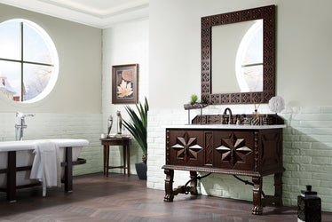 James Martin Balmoral 48" Single Vanity Antique Walnut Cabinet with 3 CM Countertop - Luxe Bathroom Vanities