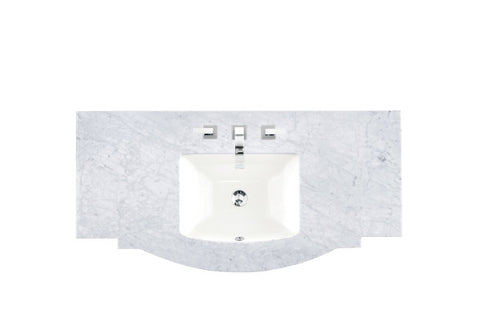 James Martin 46" Single 3 CM Top, Carrara White w/ Sink - Luxe Bathroom Vanities Luxury Bathroom Fixtures Bathroom Furniture