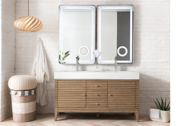 James Martin Linear 59" Double Vanity with Composite Top - Luxe Bathroom Vanities