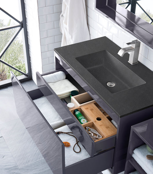 James Martin Milan 35.4" Single Vanity Cabinet with Countertop (No Metal Base) - Luxe Bathroom Vanities