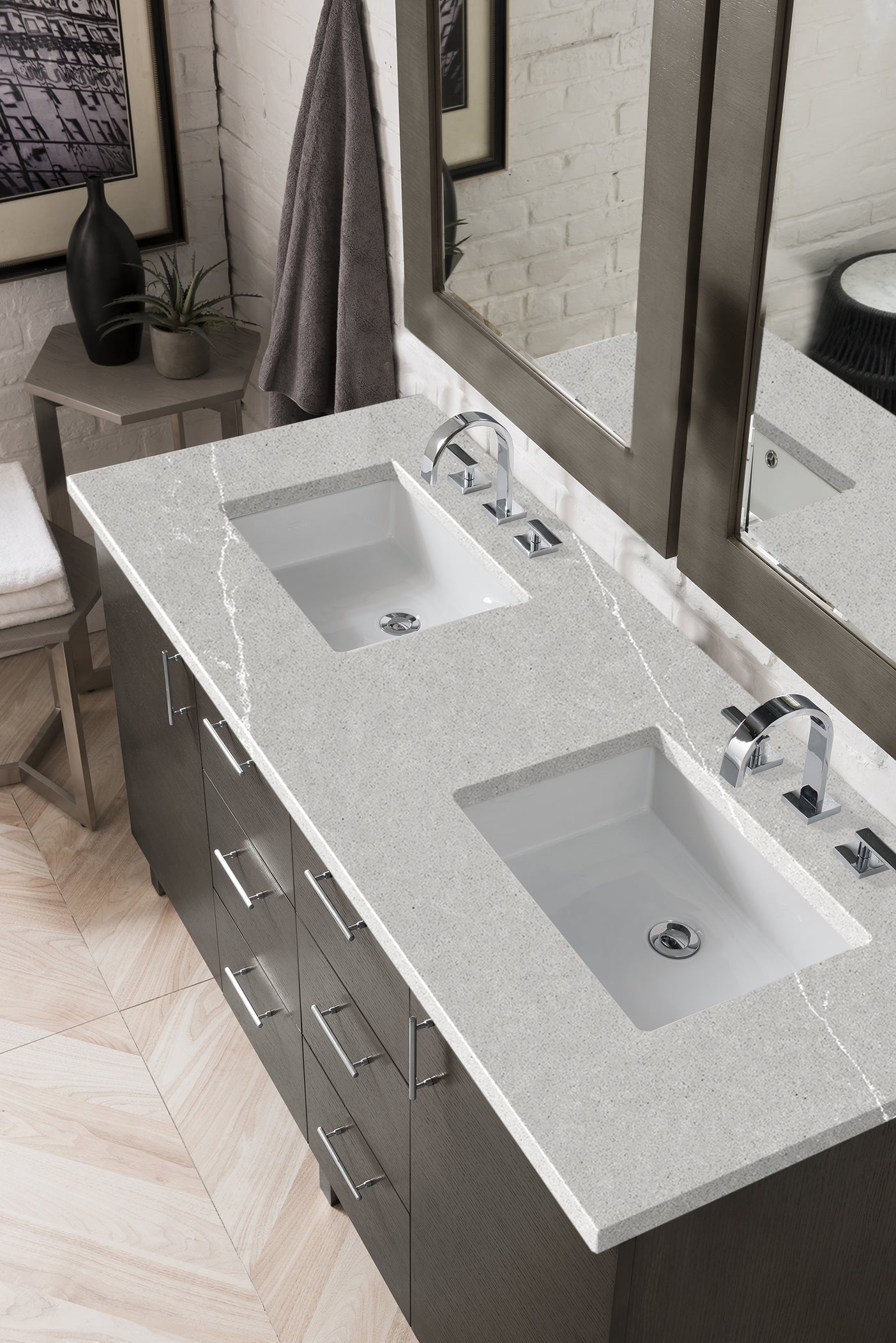 James Martin Metropolitan 60" Double Vanity with 3 CM Countertop - Luxe Bathroom Vanities