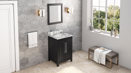 Hardware Resources Jeffrey Alexander 24" Cade Vanity, undermount rectangle bowl - Luxe Bathroom Vanities