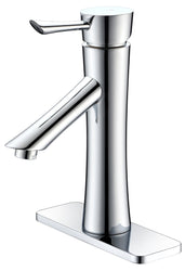 Saga Series Single Hole Single-Handle Low-Arc Bathroom Faucet in Polished Chrome - Luxe Bathroom Vanities