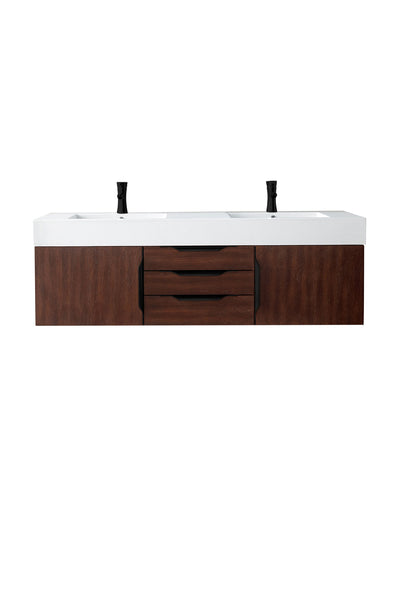 James Martin Mercer Island 59" Double Vanity with Glossy Composite Top - Luxe Bathroom Vanities