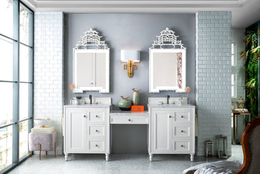 James Martin Copper Cove Encore 86" Double Vanity with Makeup Table - Luxe Bathroom Vanities