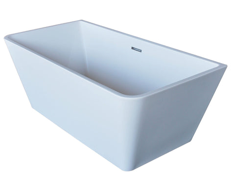 Majanel 5.6 ft. Acrylic Center Drain Freestanding Bathtub in Glossy White - Luxe Bathroom Vanities Luxury Bathroom Fixtures Bathroom Furniture