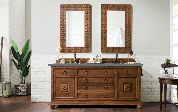 James Martin Mykonos 72" Cinnamon Double Vanity Cabinet with 3 CM Countertop - Luxe Bathroom Vanities