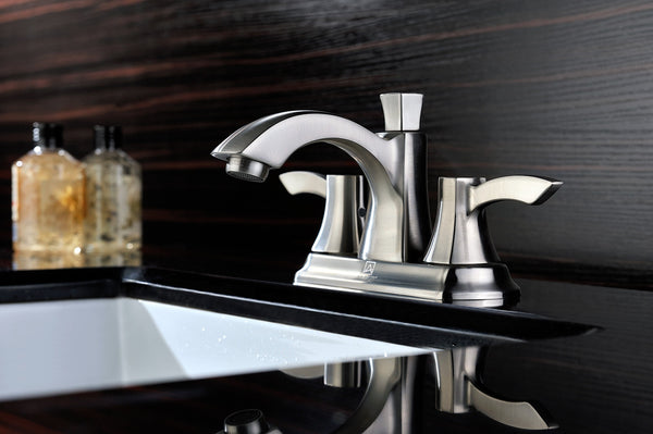 Vista Series 4 in. Centerset 2-Handle Mid-Arc Bathroom Faucet - Luxe Bathroom Vanities