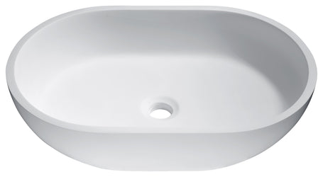 Idle Man Made Stone Vessel Sink in White - Luxe Bathroom Vanities