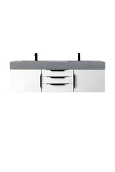 James Martin Mercer Island 59" Double Vanity with Glossy Composite Top - Luxe Bathroom Vanities