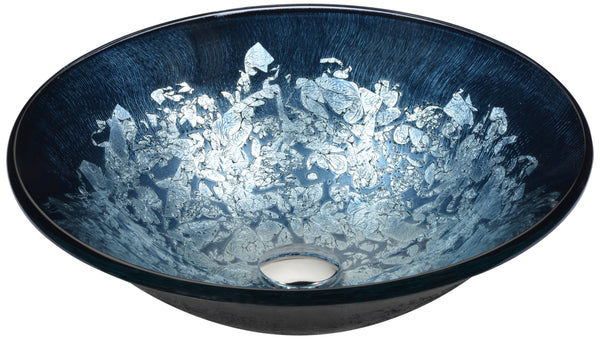 Chrona Series Vessel Sink in Silver Burst - Luxe Bathroom Vanities