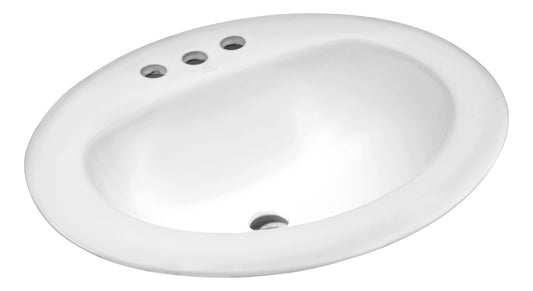 Cadenza Series 7.5 in. Ceramic Drop In Sink Basin in White - Luxe Bathroom Vanities