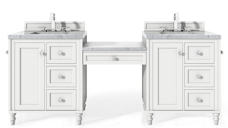 James Martin Copper Cove Encore 86" Double Vanity with Makeup Table - Luxe Bathroom Vanities