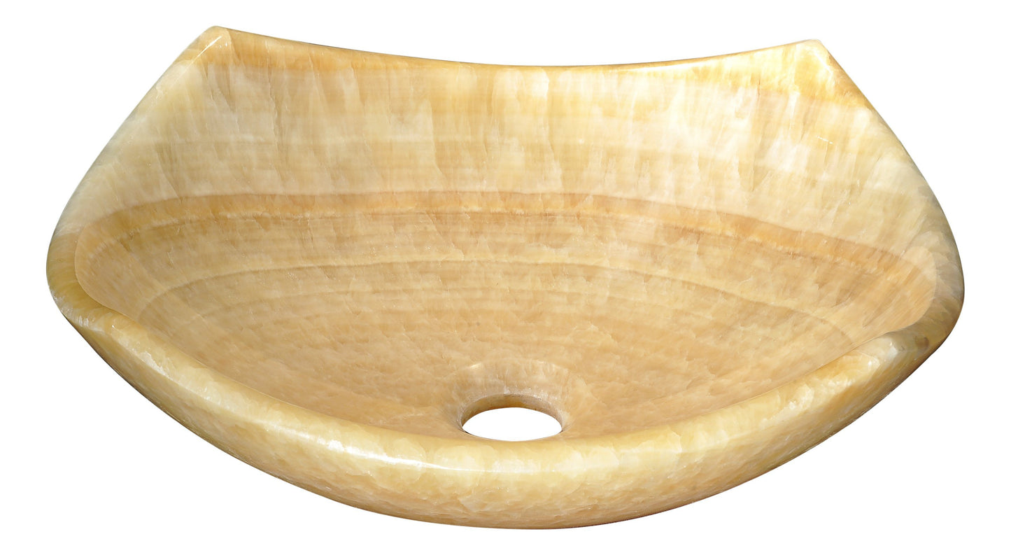 Flavescent Visage Natural Stone Vessel Sink in Cream Jade - Luxe Bathroom Vanities