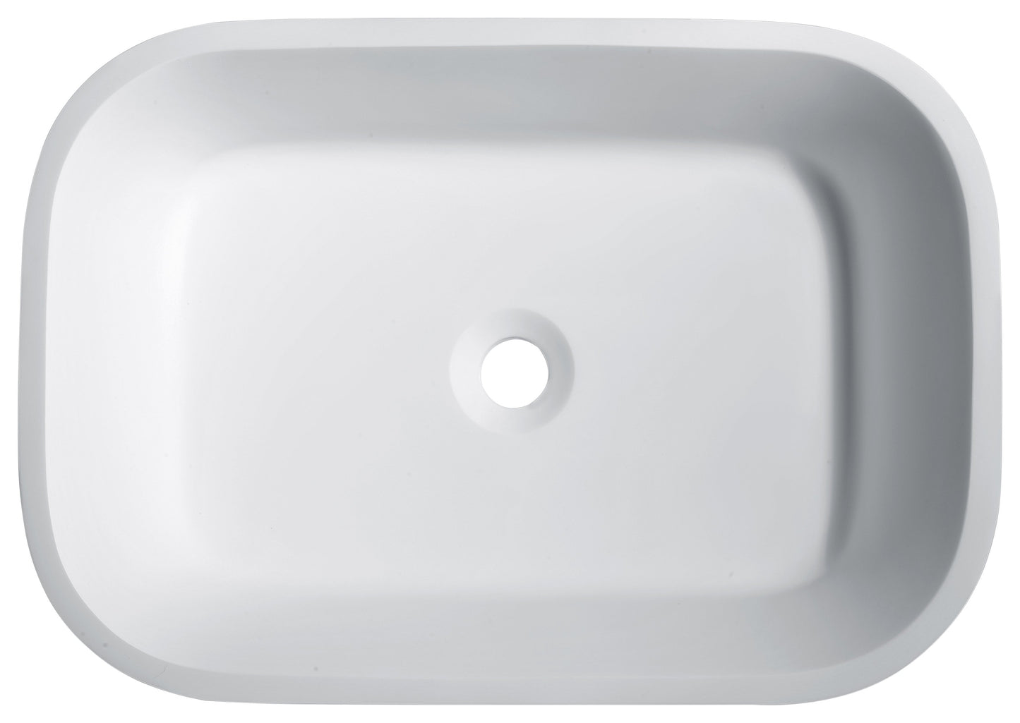 Ajeet Man Made Stone Vessel Sink in White - Luxe Bathroom Vanities