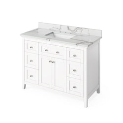 Hardware Resources Jeffrey Alexander 48" Chatham Vanity, undermount rectangle bowl - Luxe Bathroom Vanities