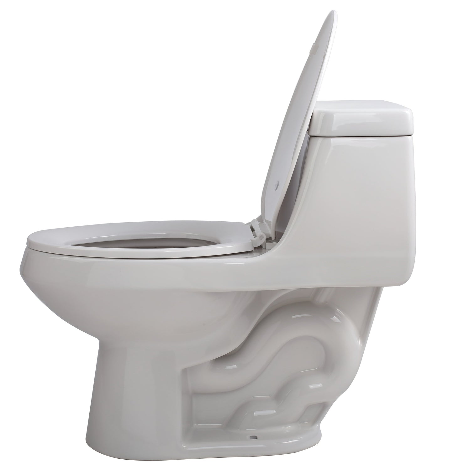 Zeus 1-piece 1.28 GPF Single Flush Elongated Toilet in White - Luxe Bathroom Vanities