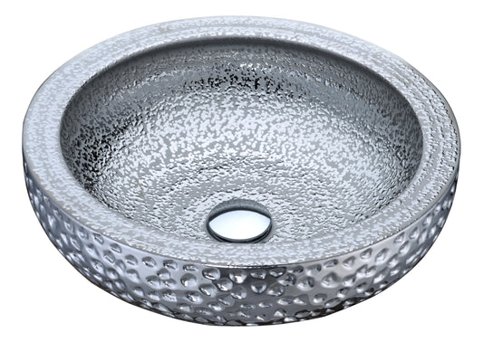Regalia Series Vessel Sink in Speckled Silver - Luxe Bathroom Vanities