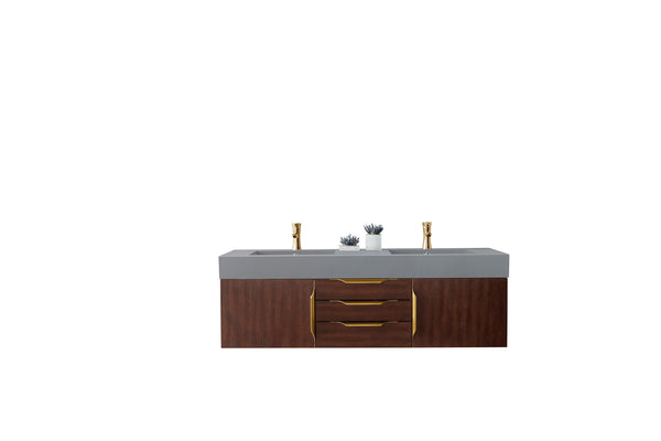 James Martin Mercer Island 59" Double Vanity with Glossy Composite Top - Luxe Bathroom Vanities