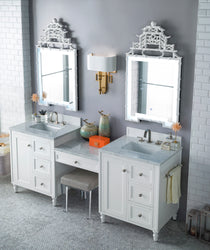 James Martin Copper Cove Encore 86" Double Vanity with Makeup Table - Luxe Bathroom Vanities