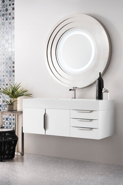 James Martin Mercer Island 48" Single Vanity with Glossy Composite Top - Luxe Bathroom Vanities