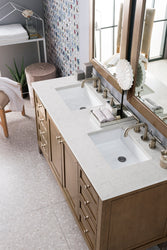 James Martin Chicago 60" Whitewashed Walnut Double Vanity with 3 CM Countertop - Luxe Bathroom Vanities