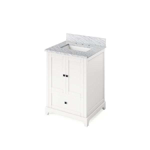 Hardware Resources Jeffrey Alexander 24" Addington Vanity, undermount rectangle bowl - Luxe Bathroom Vanities