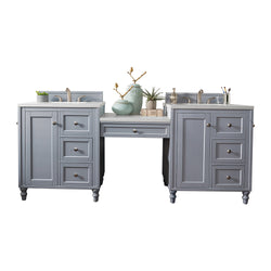 James Martin Copper Cove Encore 86" Double Vanity with Makeup Table - Luxe Bathroom Vanities