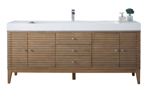 James Martin Linear 72" Single Vanity with Composite Top - Luxe Bathroom Vanities