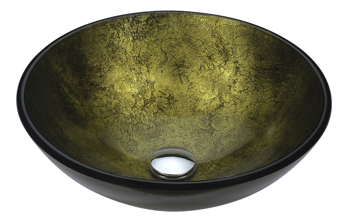 Posh Series Deco-Glass Vessel Sink in Verdure Gold - Luxe Bathroom Vanities