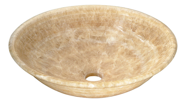 Flavescent Crown Natural Stone Vessel Sink in Cream Jade - Luxe Bathroom Vanities