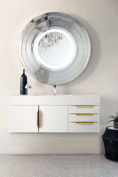 James Martin Mercer Island 48" Single Vanity with Glossy Composite Top - Luxe Bathroom Vanities