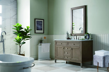 James Martin Chicago 48" Whitewashed Walnut Single Vanity with 3 CM Countertop - Luxe Bathroom Vanities