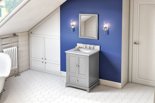 Hardware Resources Jeffrey Alexander 24" Addington Vanity, undermount rectangle bowl - Luxe Bathroom Vanities