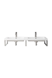 James Martin Three Boston 18" Wall Brackets with White Glossy Composite Countertop - Luxe Bathroom Vanities