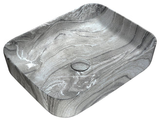 Marbled Series Ceramic Vessel Sink in Marbled Ash Finish - Luxe Bathroom Vanities
