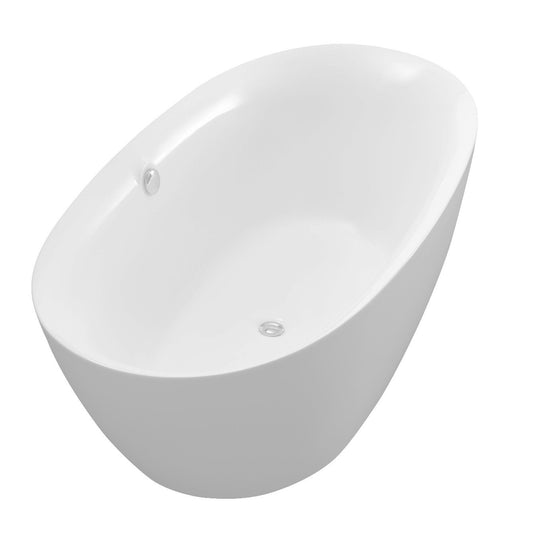 Adze Series 5.9 ft. Freestanding Bathtub in White - Luxe Bathroom Vanities Luxury Bathroom Fixtures Bathroom Furniture