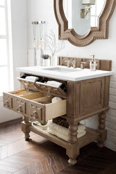 James Martin Castilian 36" Single Vanity Cabinet with 3 CM Countertop - Luxe Bathroom Vanities