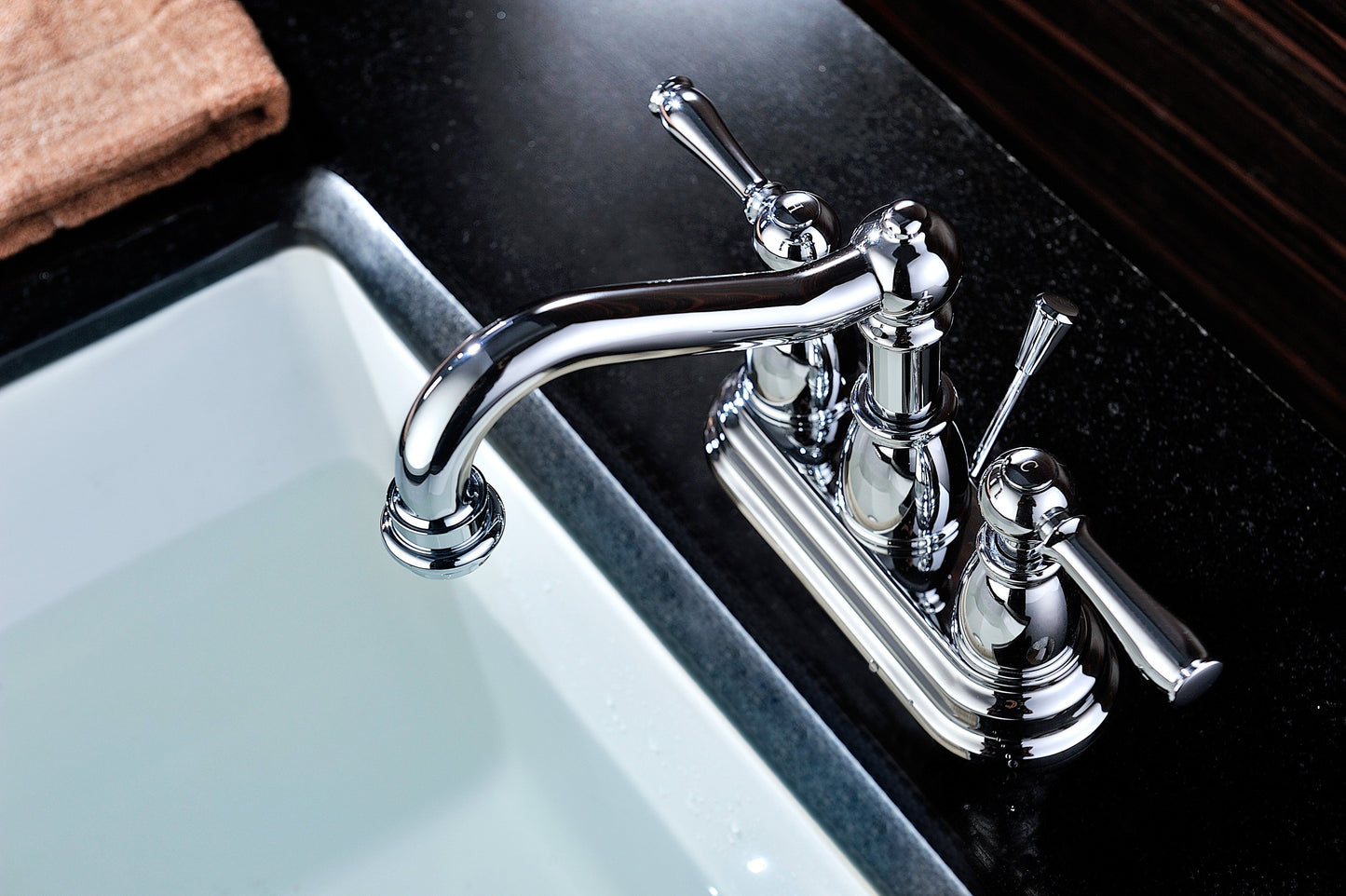 Edge Series 4 in. Centerset 2-Handle Mid-Arc Bathroom Faucet in Polished Chrome - Luxe Bathroom Vanities