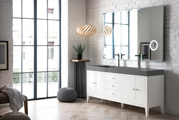 James Martin Linear 72" Double Vanity with Composite Top - Luxe Bathroom Vanities