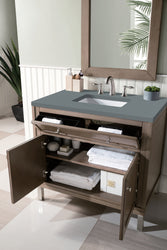 James Martin Chicago 36" Whitewashed Walnut Single Vanity with 3 CM Countertop - Luxe Bathroom Vanities