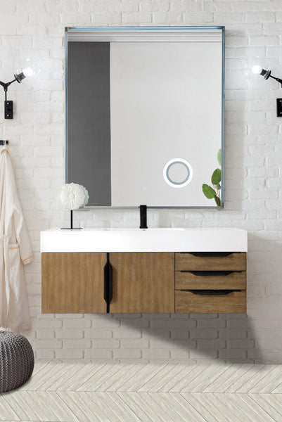 James Martin Mercer Island 48" Single Vanity with Glossy Composite Top - Luxe Bathroom Vanities