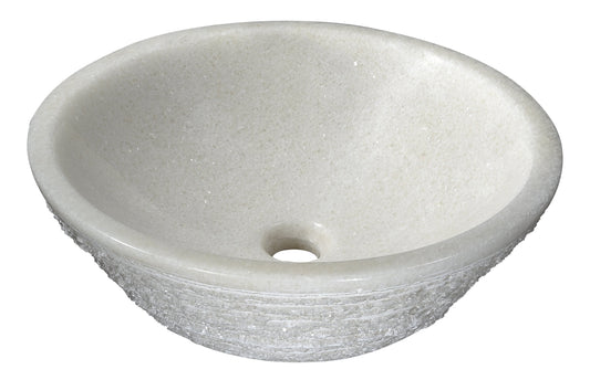 Cliffs of Dover Natural Stone Vessel Sink in White Marble - Luxe Bathroom Vanities