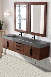 James Martin Mercer Island 72" Double Vanity with Glossy Composite Top - Luxe Bathroom Vanities