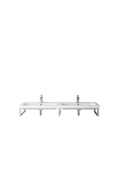 James Martin Three Boston 18" Wall Brackets with White Glossy Composite Countertop - Luxe Bathroom Vanities
