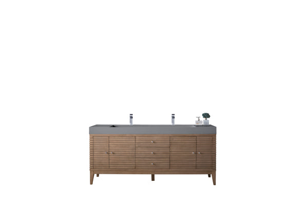 James Martin Linear 72" Double Vanity with Composite Top - Luxe Bathroom Vanities